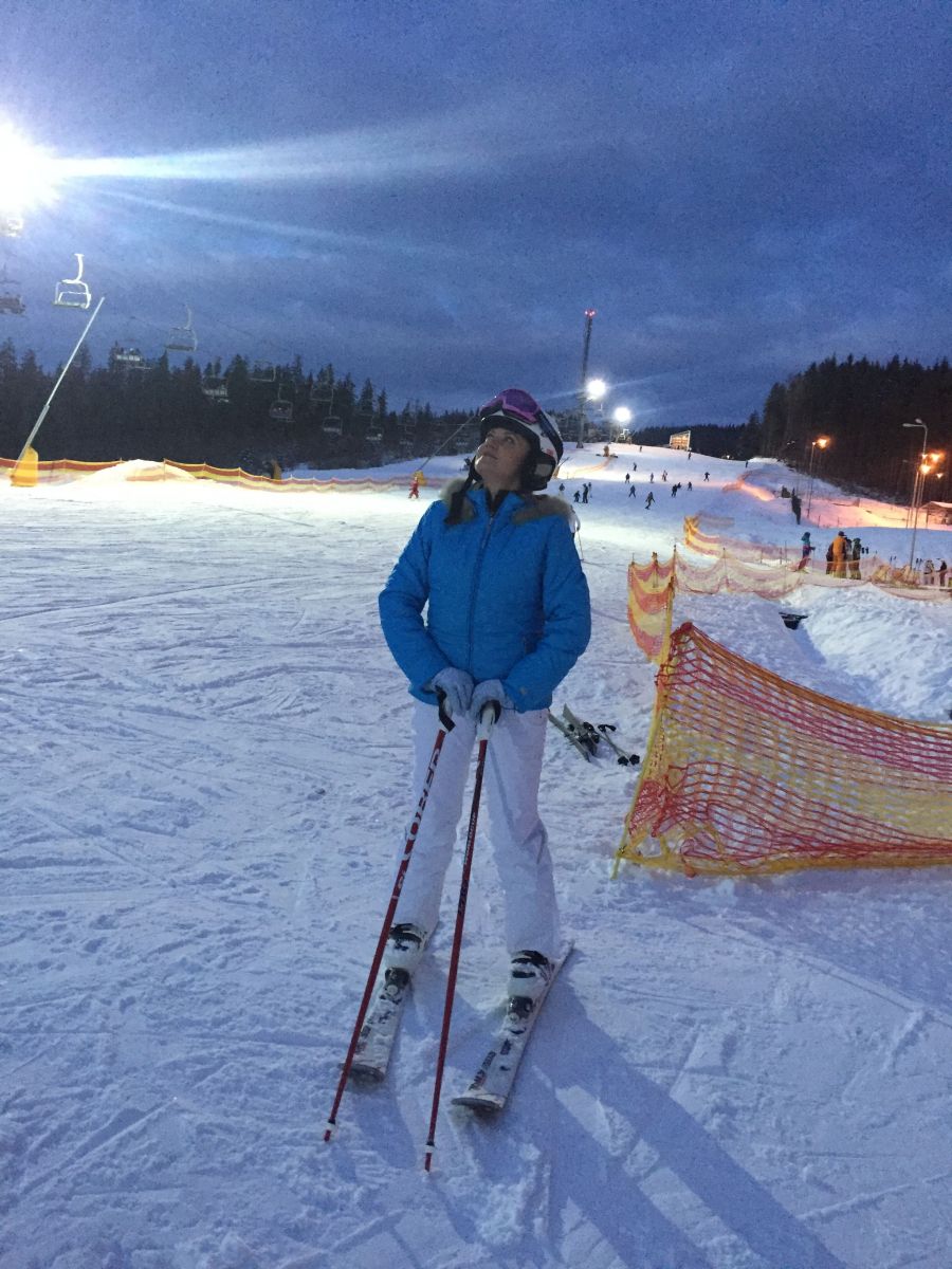 Наталия Бучинская впервые стала на лыжи 